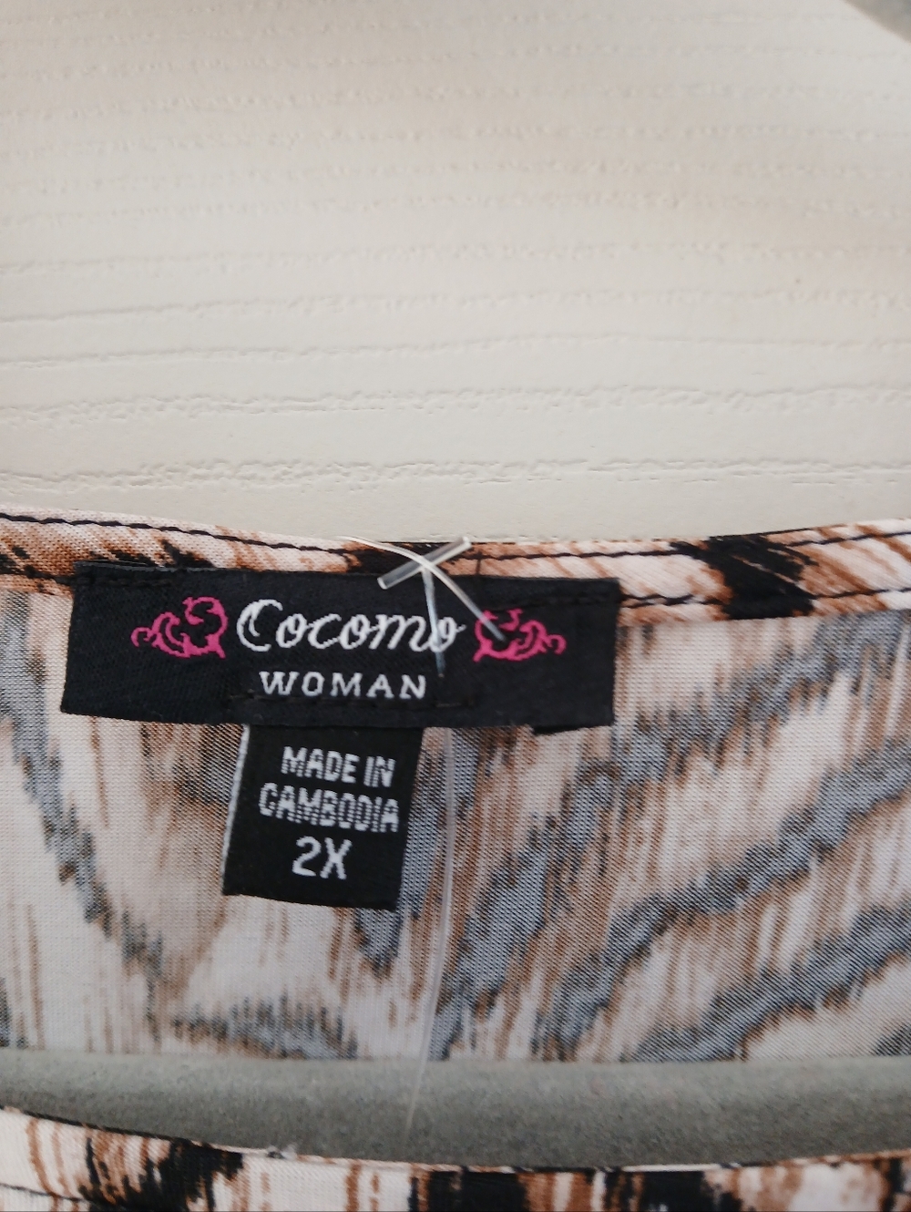 Cocomo 2x Animal Print Brown BlackTiger Liquid knit Open Top peek A boo Neckline - Picture 9 of 9